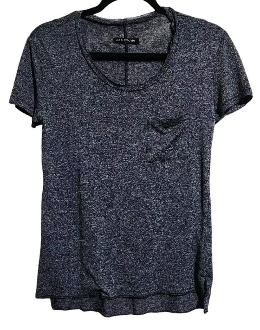 Rag & Bone Jean Womens Short Sleeve Round Neck T-Shirt Gray Sz XS Stretchy Basic